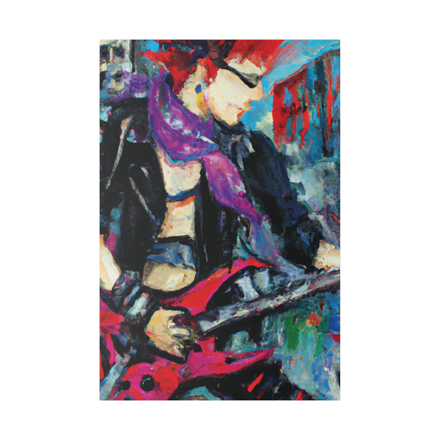 208D - Rockstar Oil Painting Style Print | Poster | Home Decor | Wall Art | Music Art | Canvas