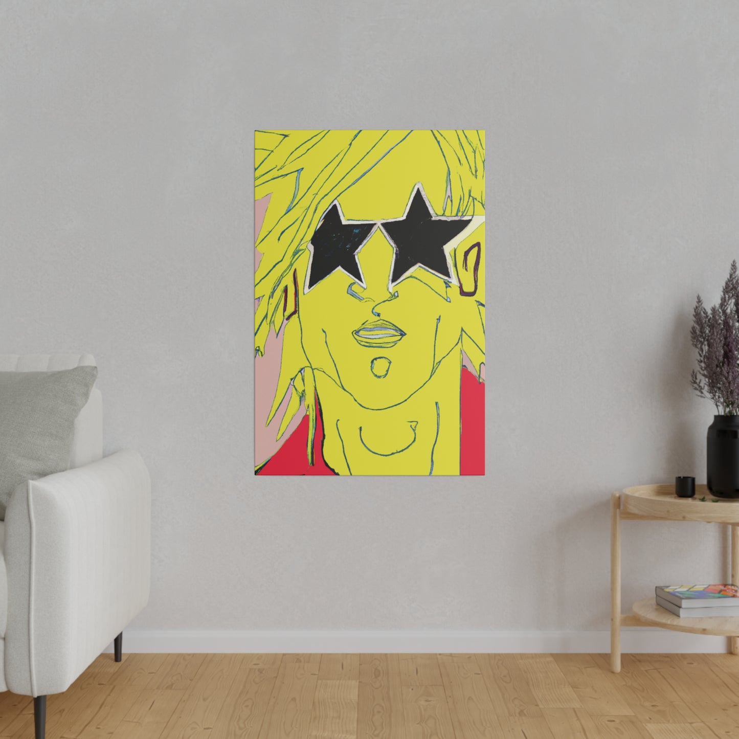 2035A - Rockstar Painting Print | Face | Abstract | Poster | Home Decor | Wall Art | Music Art | Canvas