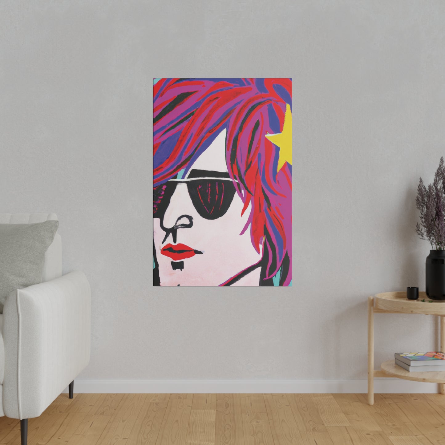 3293X - Rockstar Painting Print | Face | Abstract | Poster | Home Decor | Wall Art | Music Art | Canvas