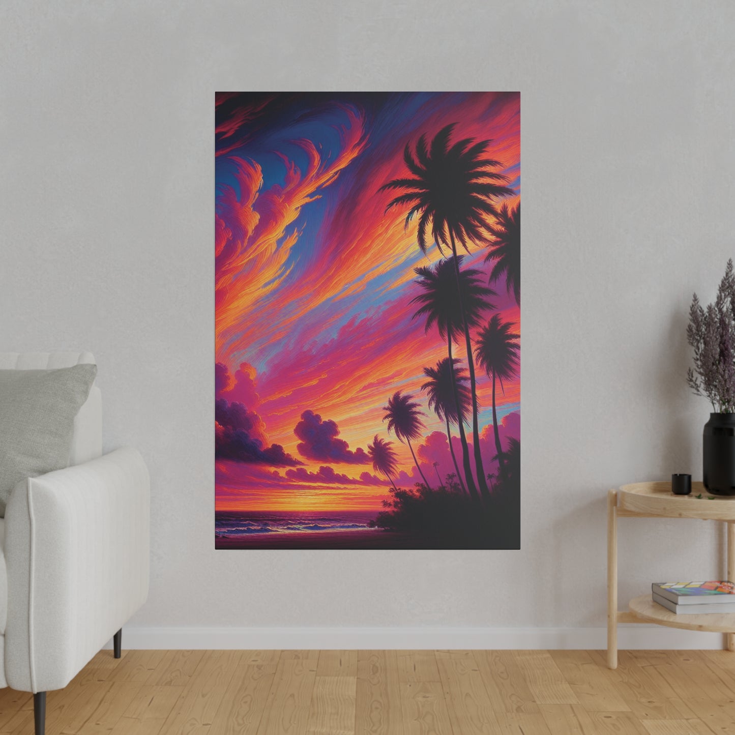 7829J - miami beach art, sunset background, ocean art work, beach art work, sunset designs, miami beach painting, miami beach print