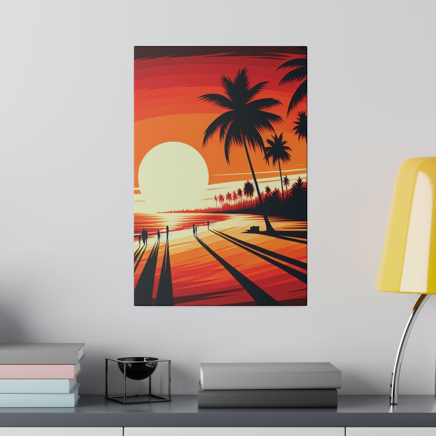 7306Z - miami beach art, sunset background, ocean art work, beach art work, sunset designs, miami beach painting, miami beach print