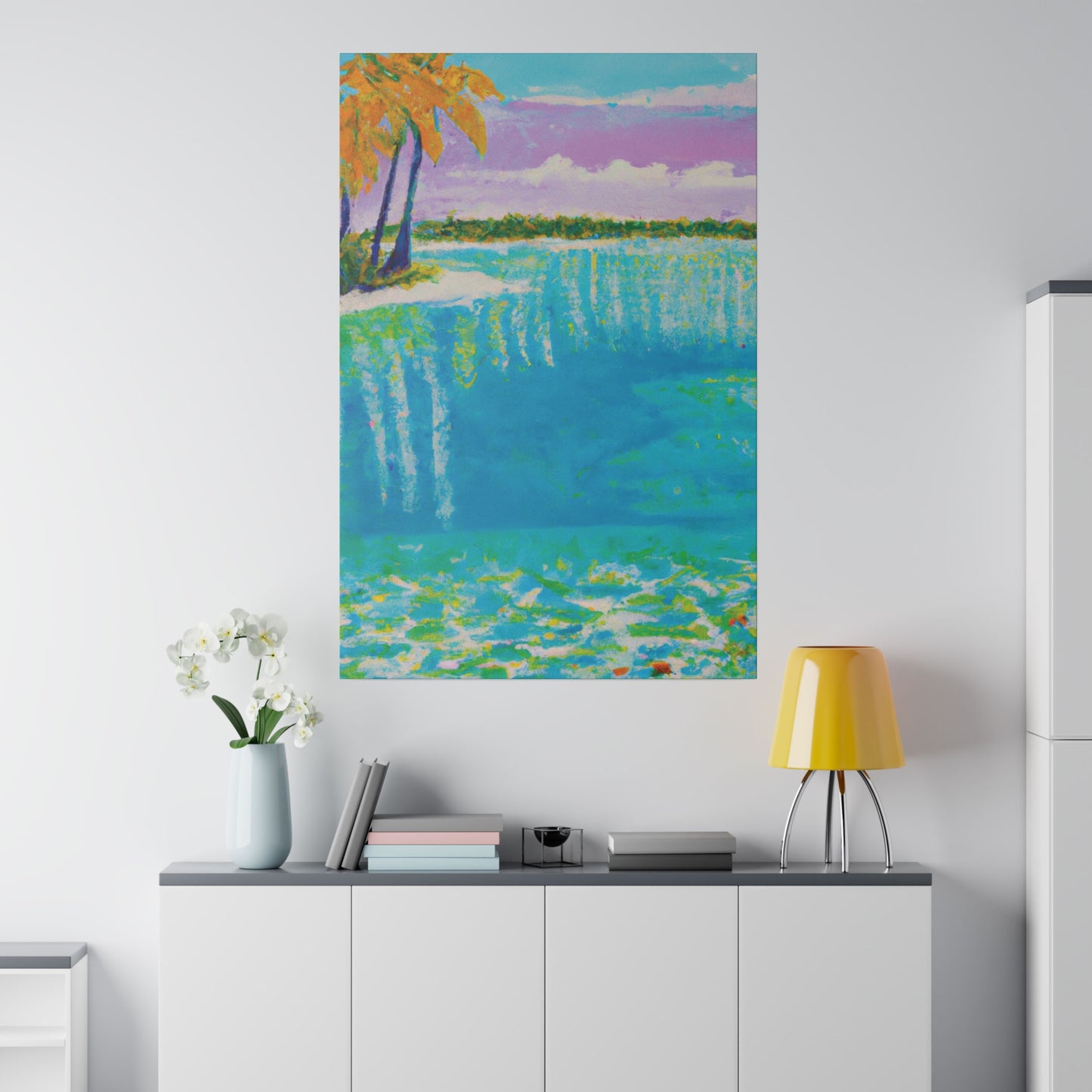 4568K - Bahamas Ocean Painting Print | Bahamas | Ocean | Beach | Poster | Home Decor | Wall Art | Canvas