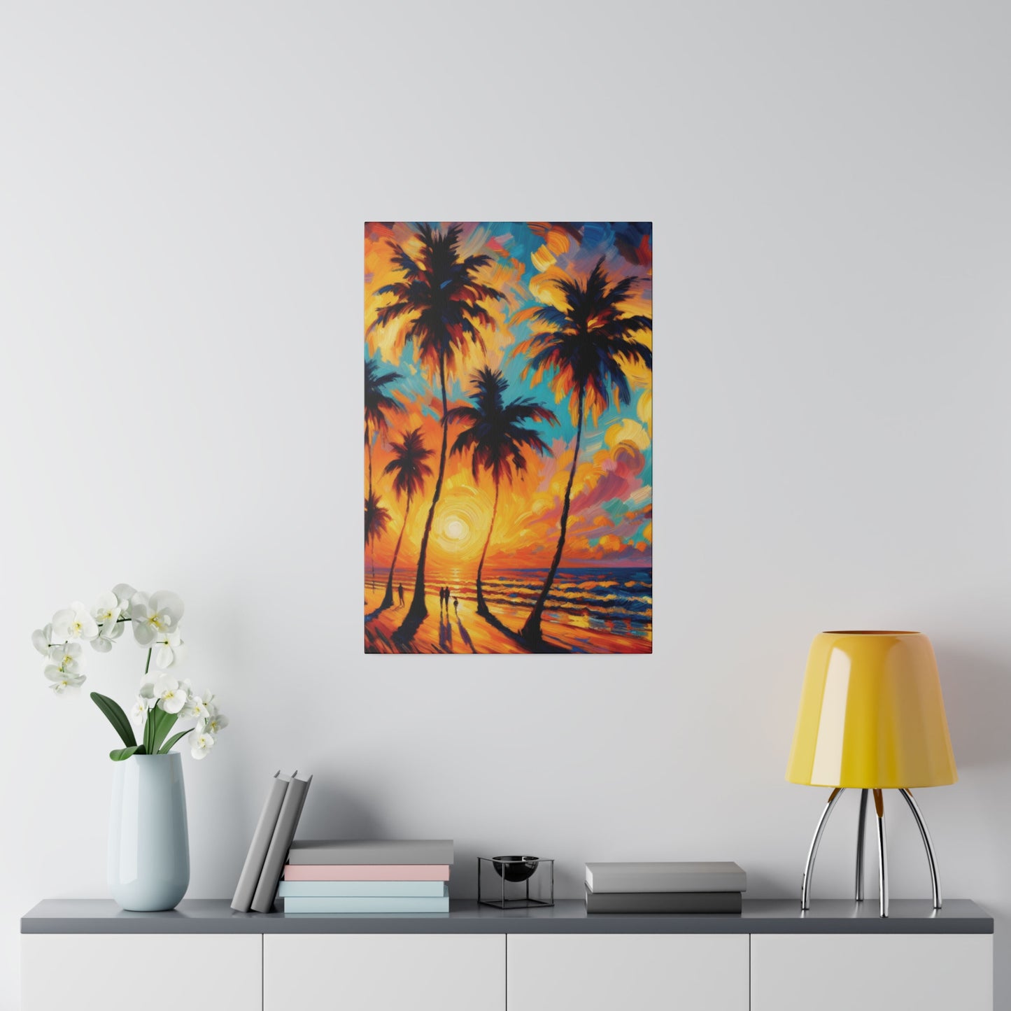 6374J - miami beach art, sunset background, ocean art work, beach art work, sunset designs, miami beach painting, miami beach print