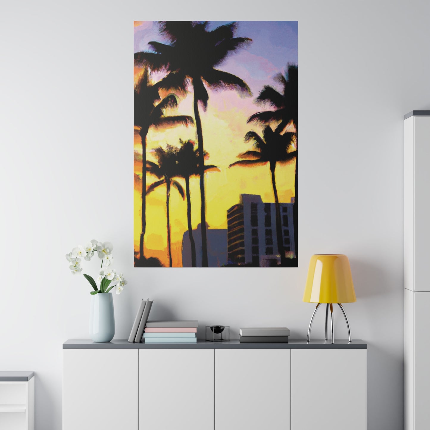 9691V - Miami Beach Sunset Painting Print | Miami | Beach | Sunset | Poster | Home Decor | Wall Art | Canvas