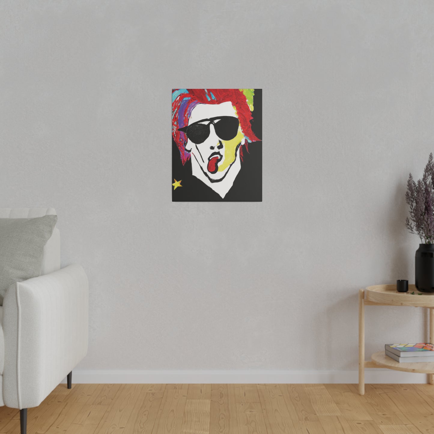 7799D - Rockstar Painting Print | Face | Abstract | Poster | Home Decor | Wall Art | Music Art | Canvas