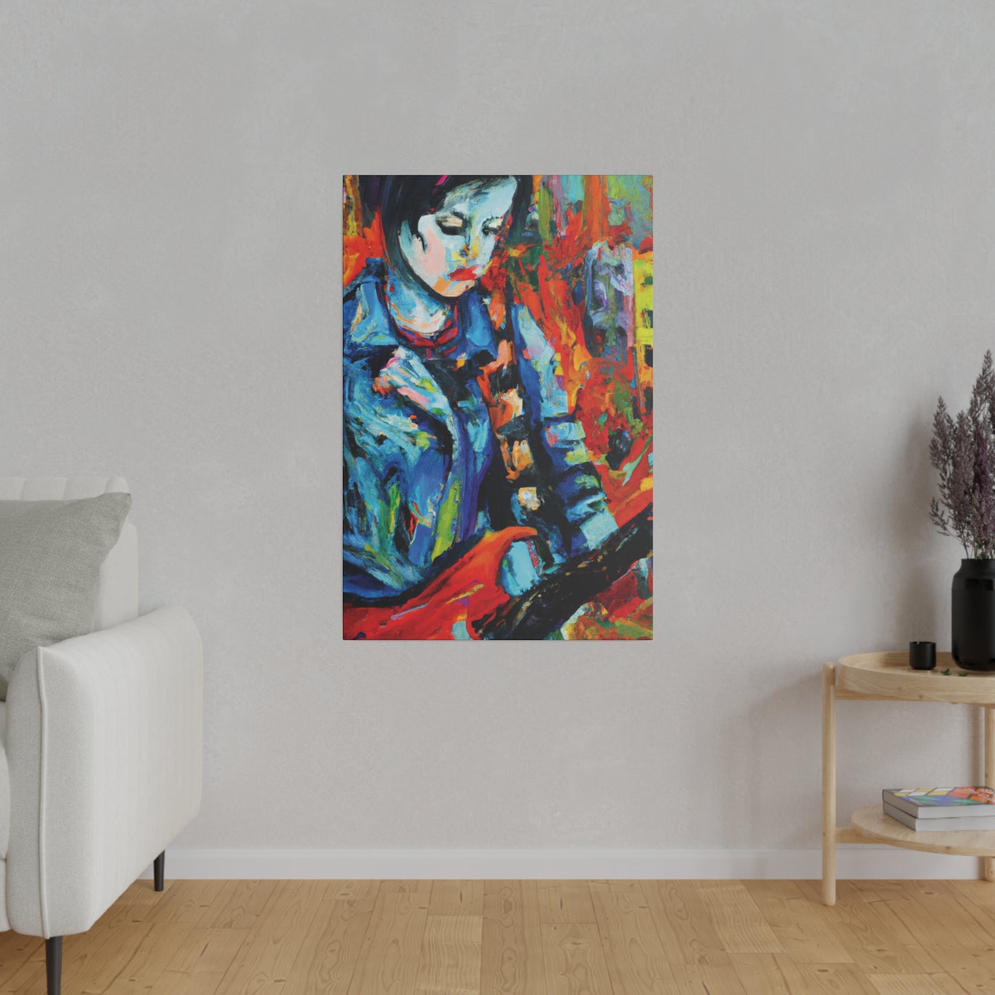 3759K - Rockstar Oil Painting Style Print | Poster | Home Decor | Wall Art | Music Art | Canvas