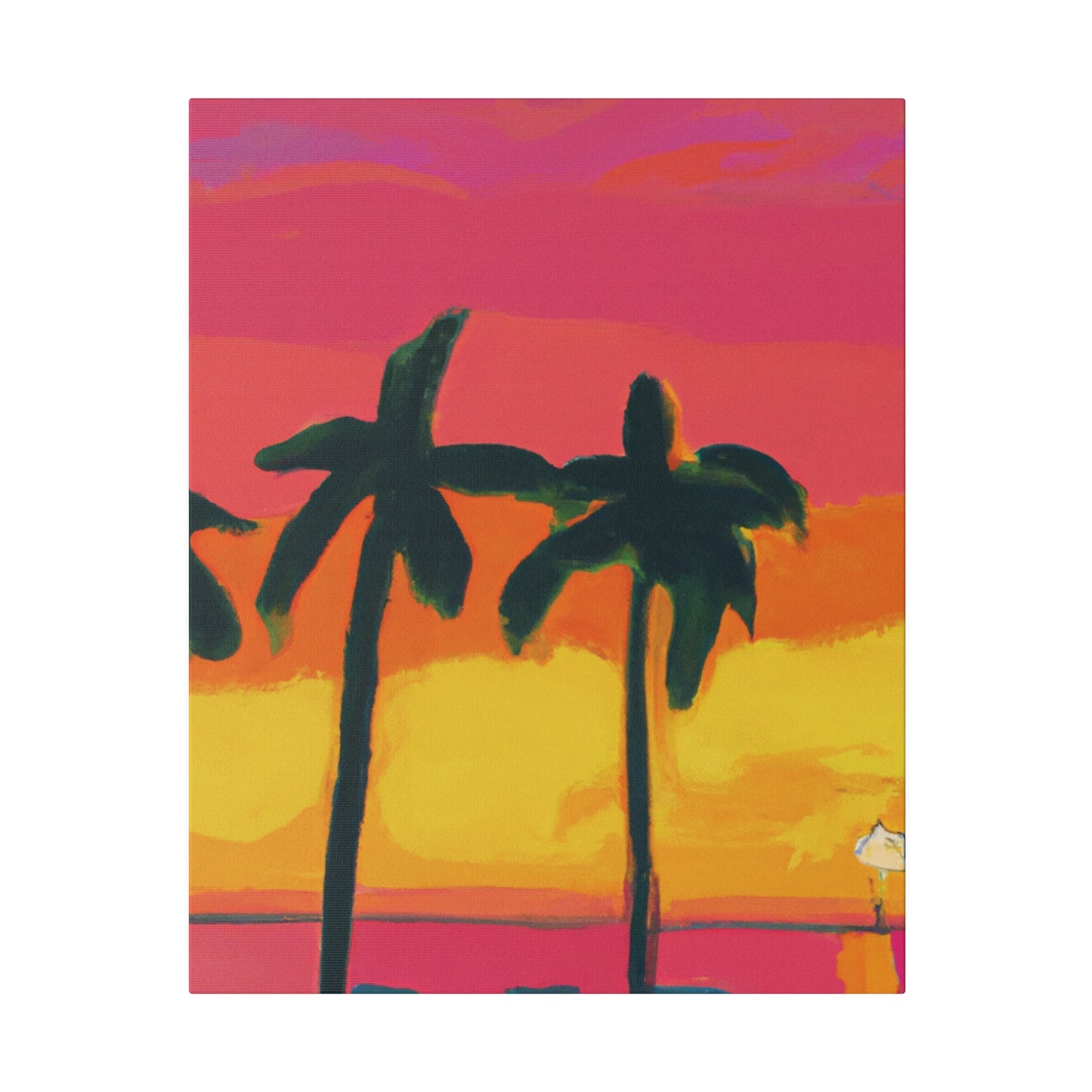 9642Q - Miami Beach Sunset Painting Print | Miami | Beach | Sunset | Poster | Home Decor | Wall Art | Canvas
