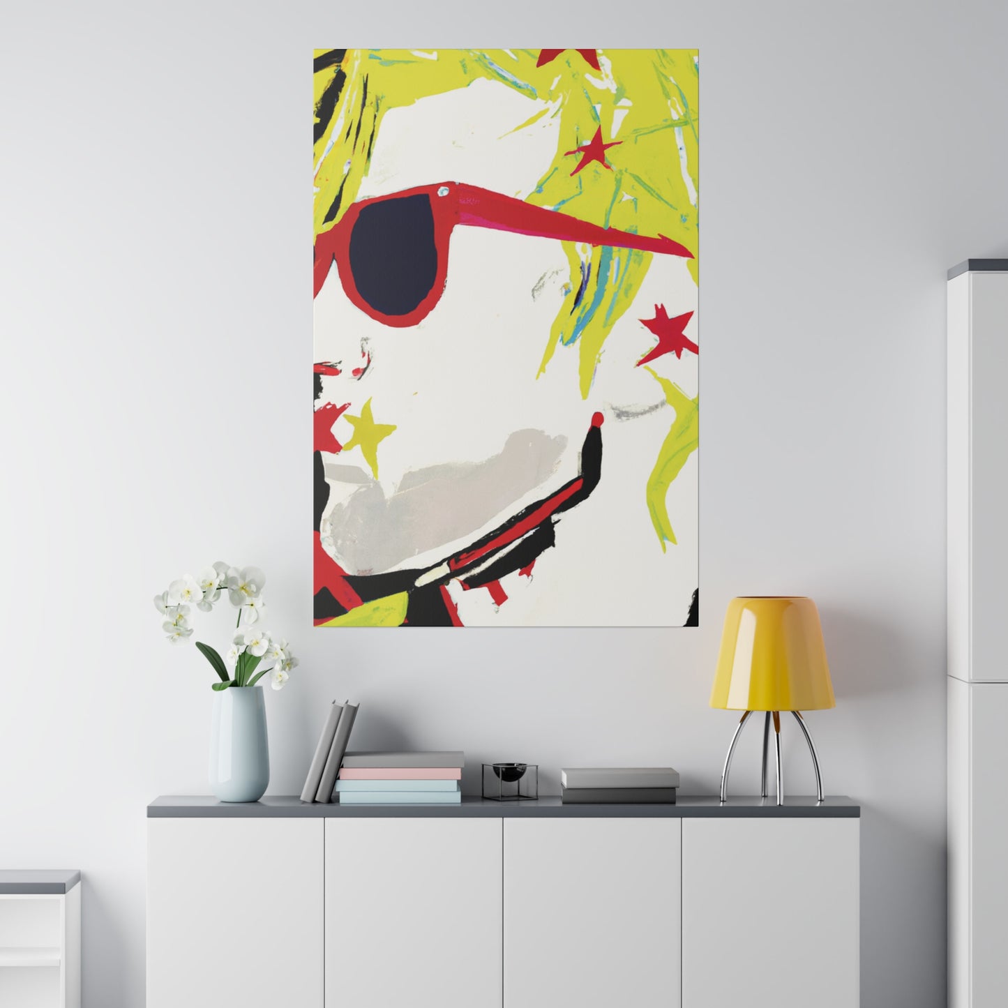 5478D - Rockstar Painting Print | Face | Abstract | Poster | Home Decor | Wall Art | Music Art | Canvas