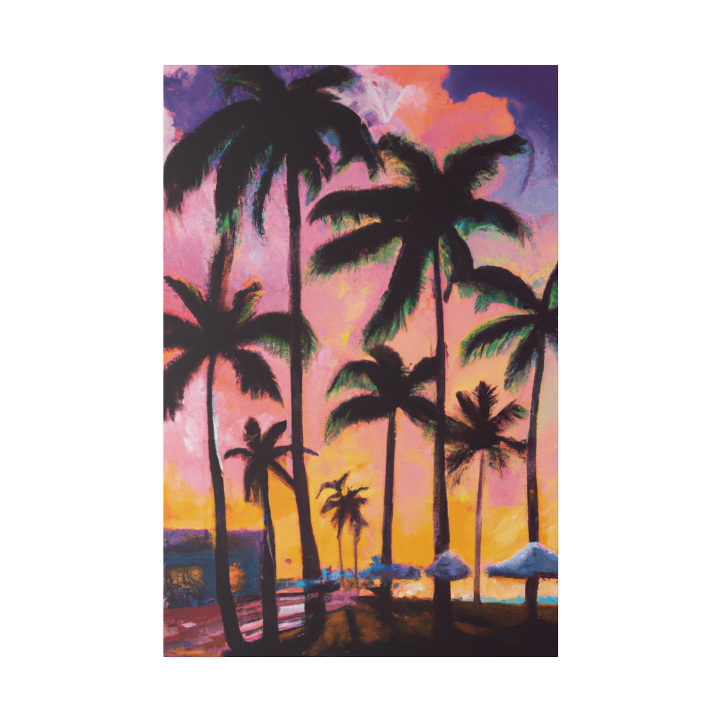 7524X - Miami Beach Sunset Painting Print | Miami | Beach | Sunset | Poster | Home Decor | Wall Art | Canvas