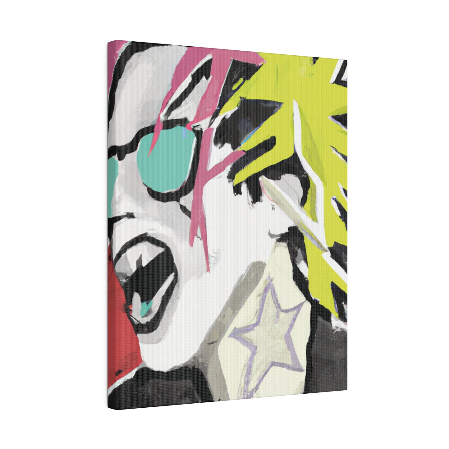 9589K - Rockstar Painting Print | Face | Abstract | Poster | Home Decor | Wall Art | Music Art | Canvas