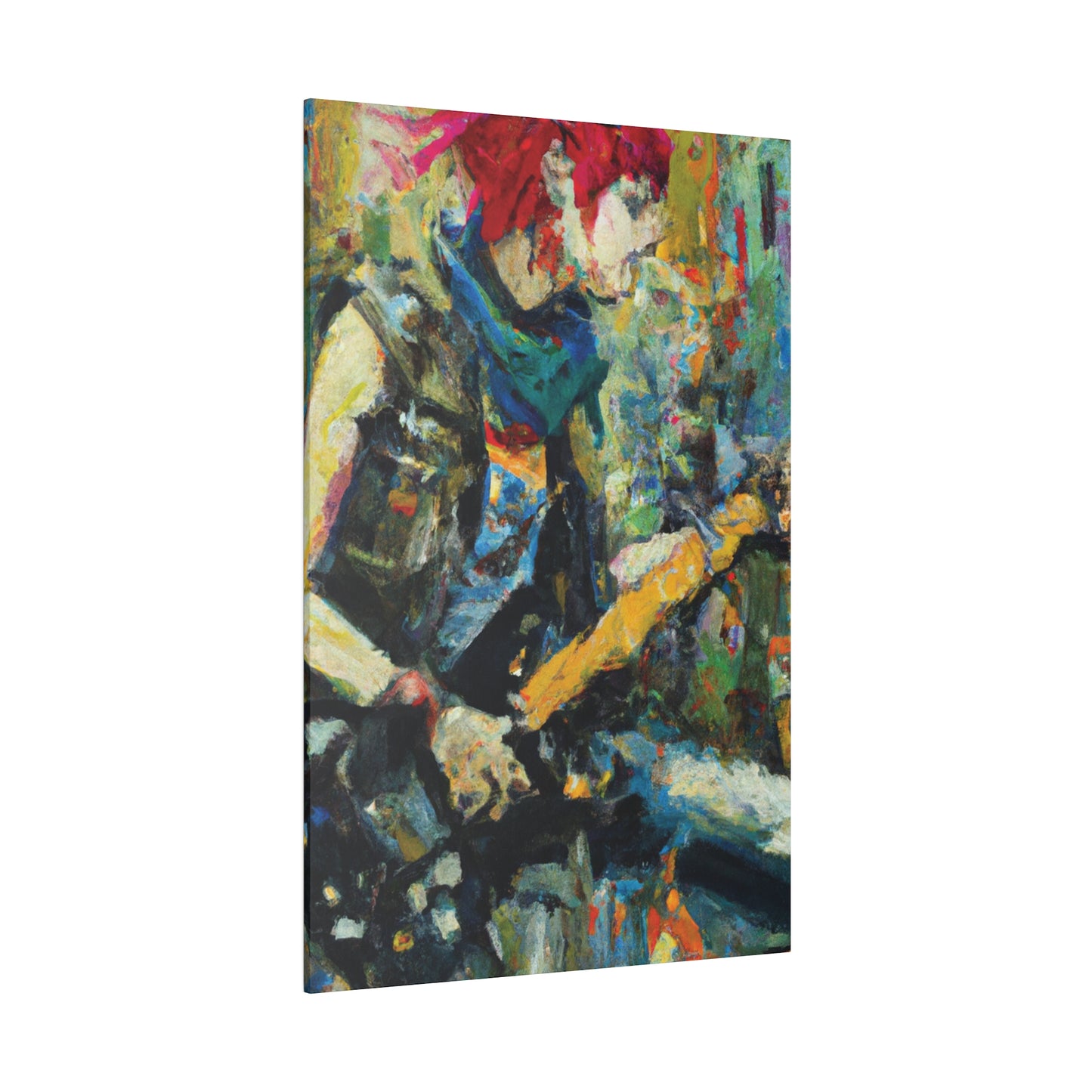 3758W - Rockstar Oil Painting Style Print | Poster | Home Decor | Wall Art | Music Art | Canvas