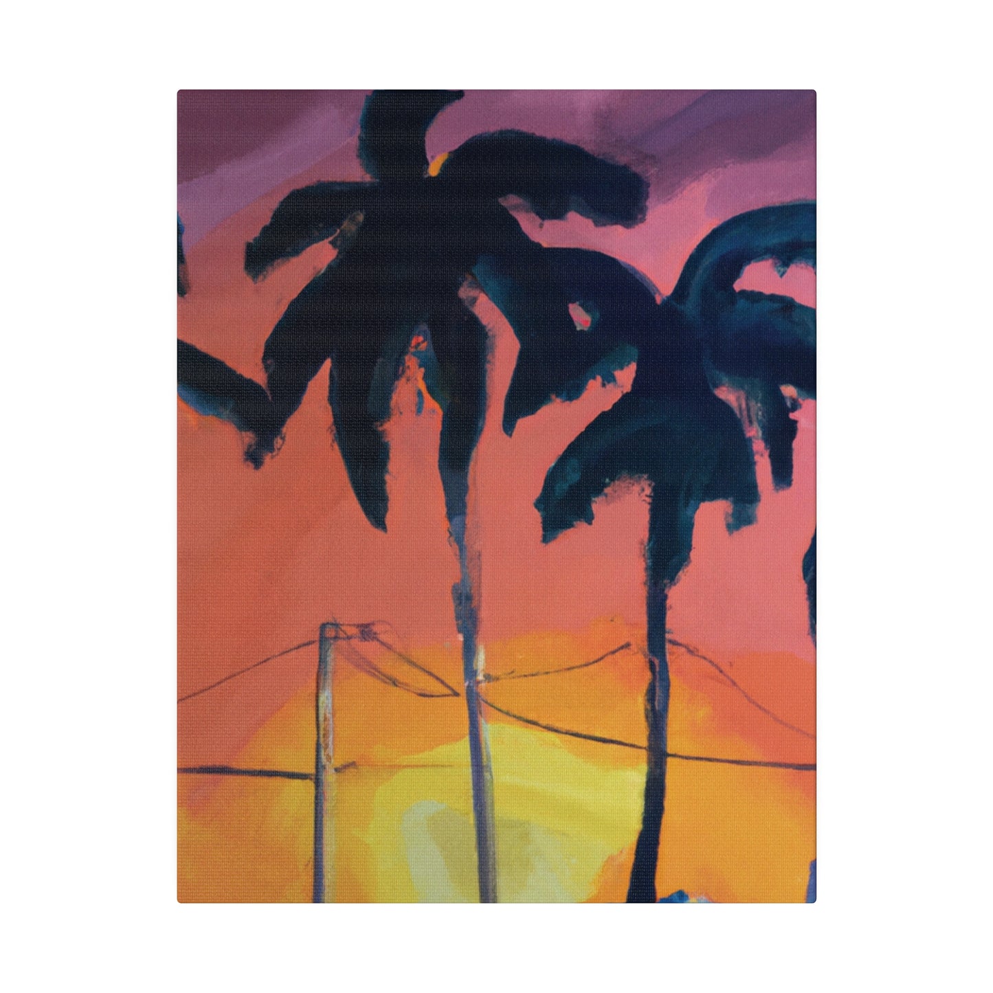 2524F - Miami Beach Sunset Painting Print | Miami | Beach | Sunset | Poster | Home Decor | Wall Art | Canvas