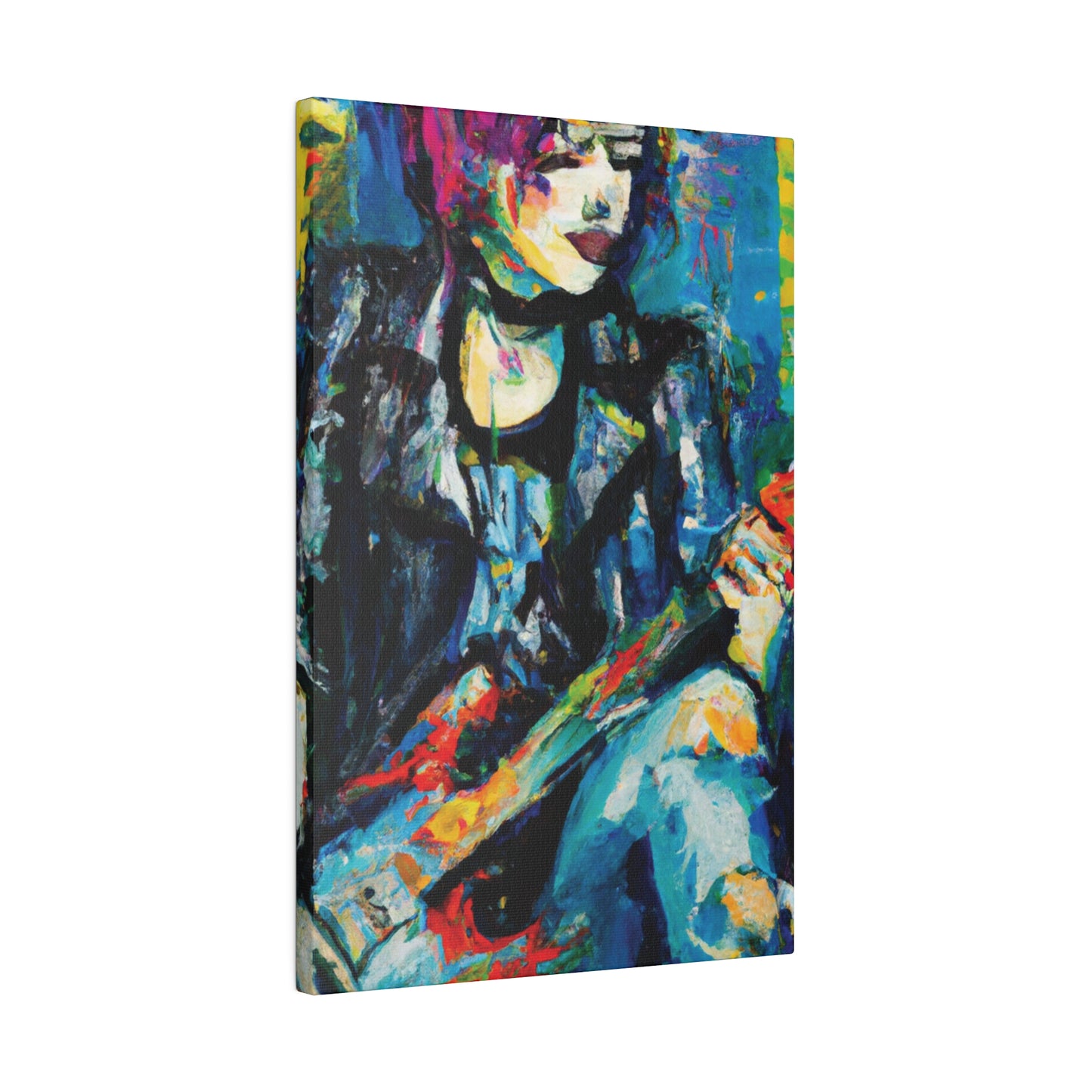 9733T - Rockstar Oil Painting Style Print | Poster | Home Decor | Wall Art | Music Art | Canvas