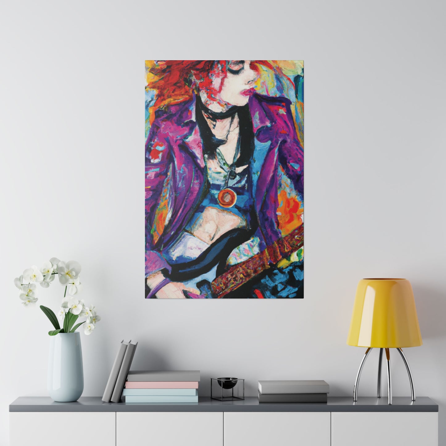 9712Y - Rockstar Oil Painting Style Print | Poster | Home Decor | Wall Art | Music Art | Canvas