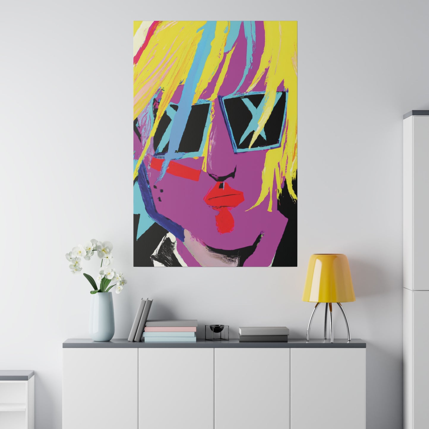 1712U - Rockstar Painting Print | Face | Abstract | Poster | Home Decor | Wall Art | Music Art | Canvas