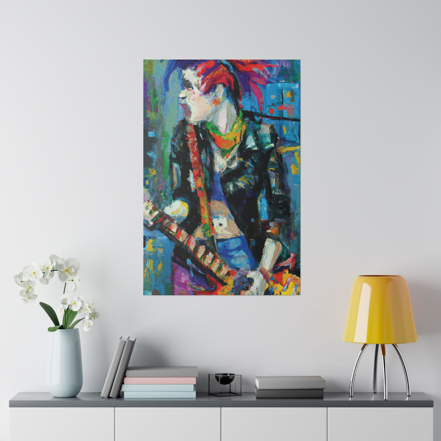 3601F - Rockstar Oil Painting Style Print | Poster | Home Decor | Wall Art | Music Art | Canvas