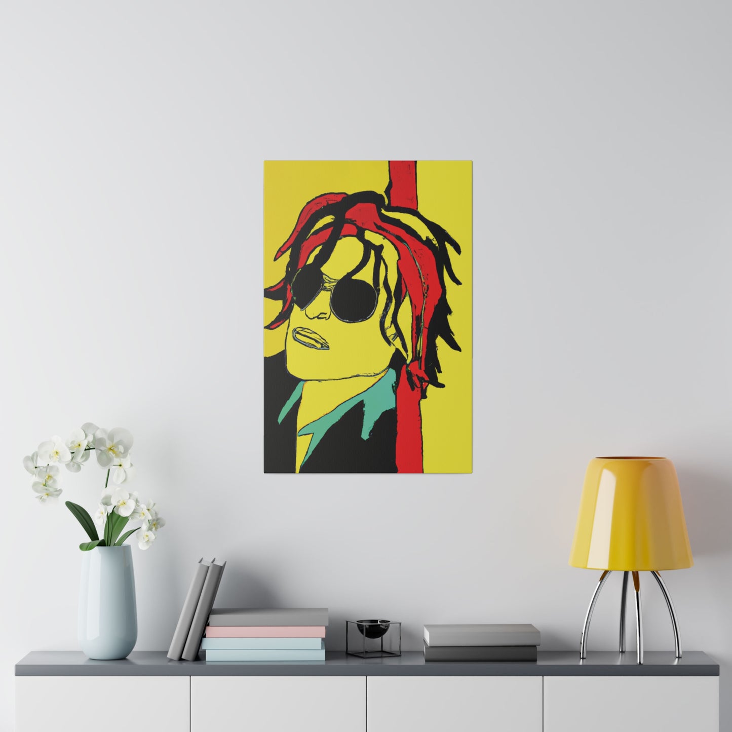 4551W - Rockstar Painting Print | Face | Abstract | Poster | Home Decor | Wall Art | Music Art | Canvas