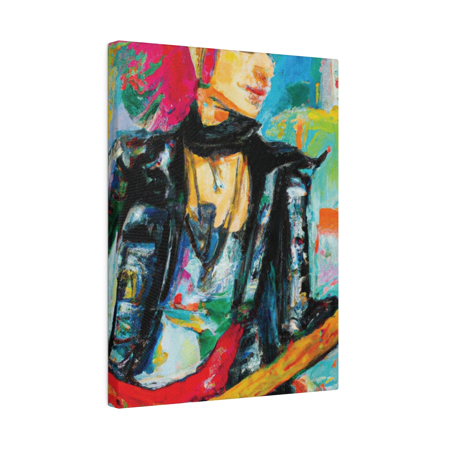 9554L - Rockstar Oil Painting Style Print | Poster | Home Decor | Wall Art | Music Art | Canvas
