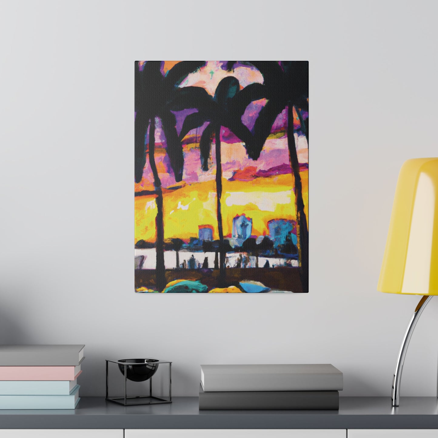 5162A - Miami Beach Sunset Painting Print | Miami | Beach | Sunset | Poster | Home Decor | Wall Art | Canvas