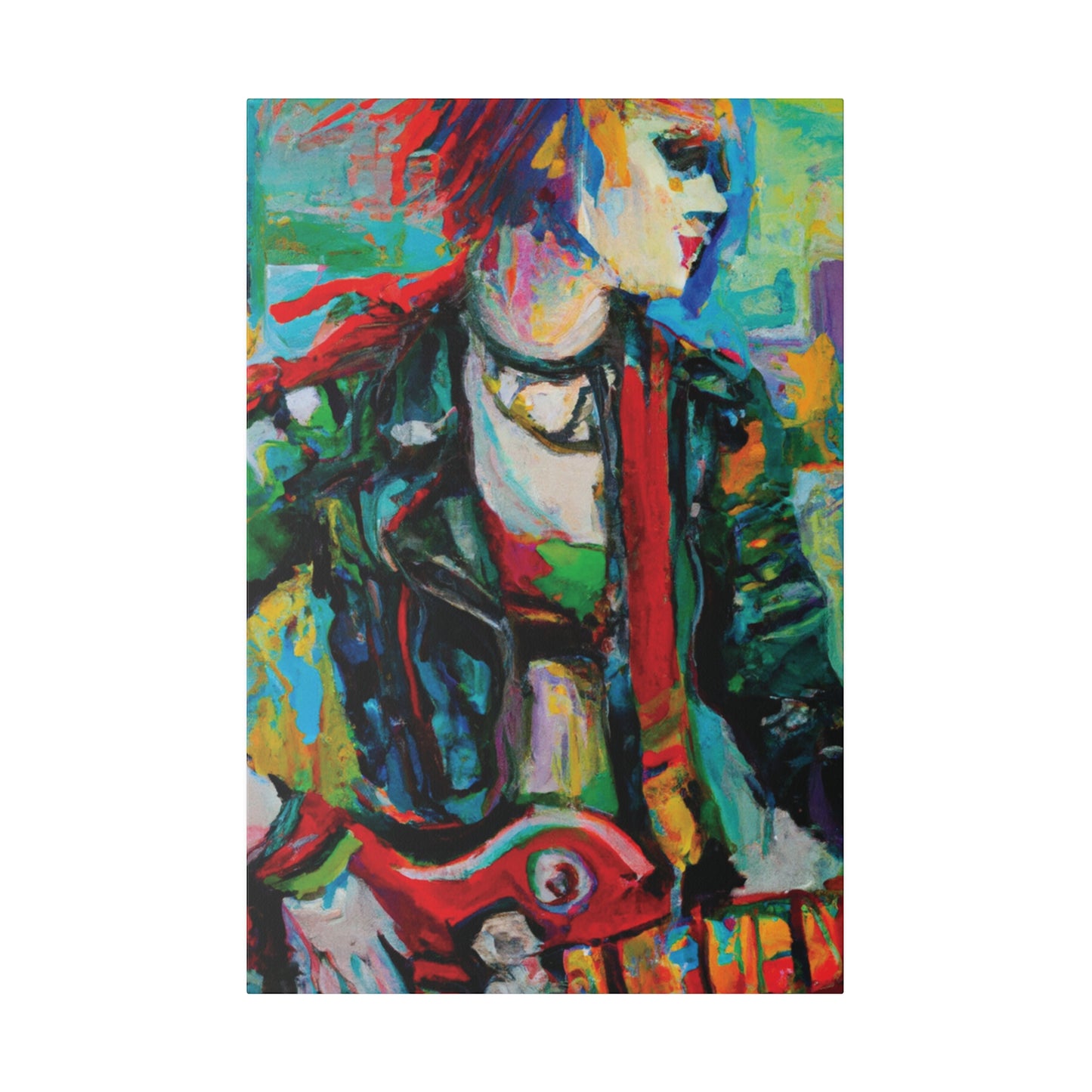 7245X - Rockstar Oil Painting Style Print | Poster | Home Decor | Wall Art | Music Art | Canvas