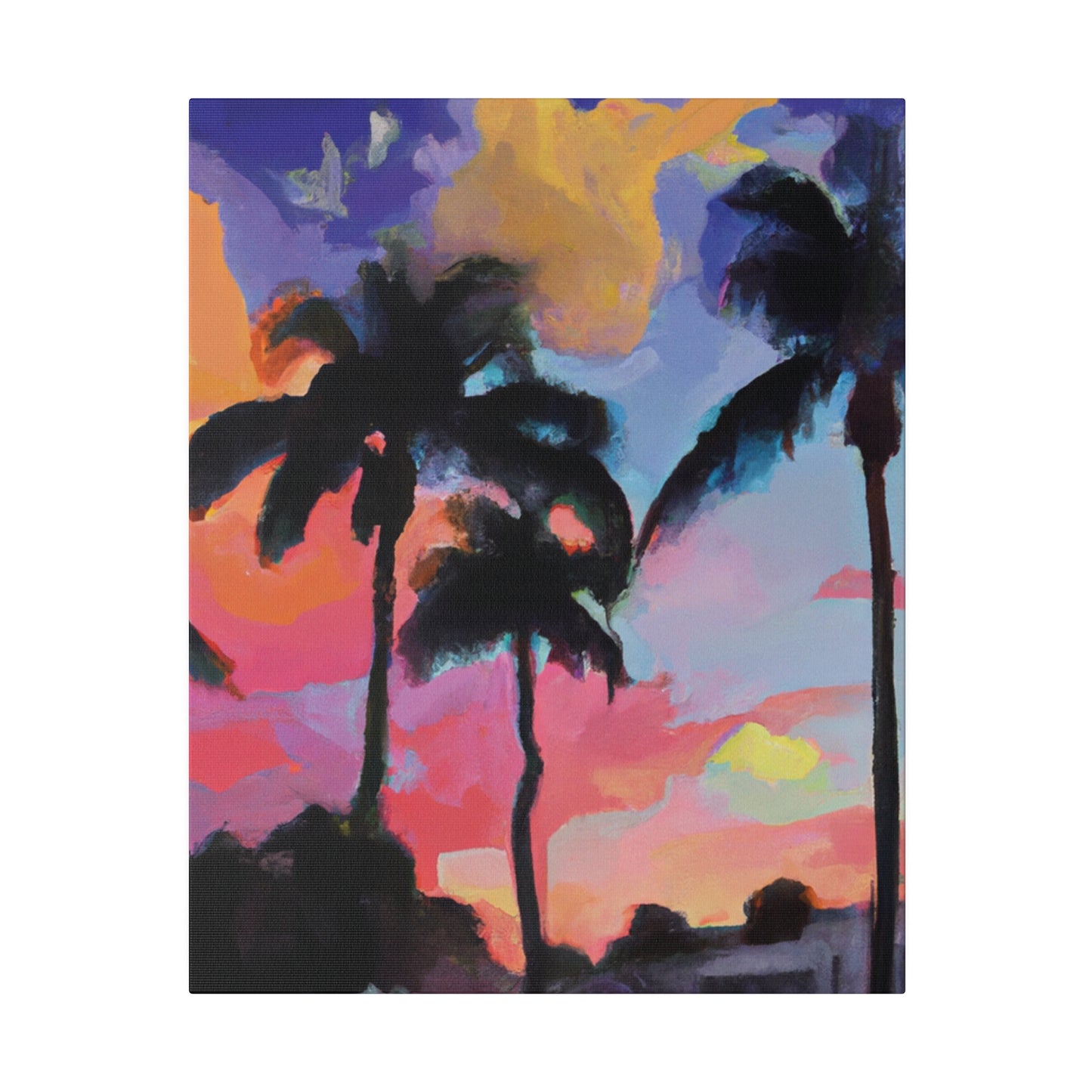 5334Q - Miami Beach Sunset Painting Print | Miami | Beach | Sunset | Poster | Home Decor | Wall Art | Canvas