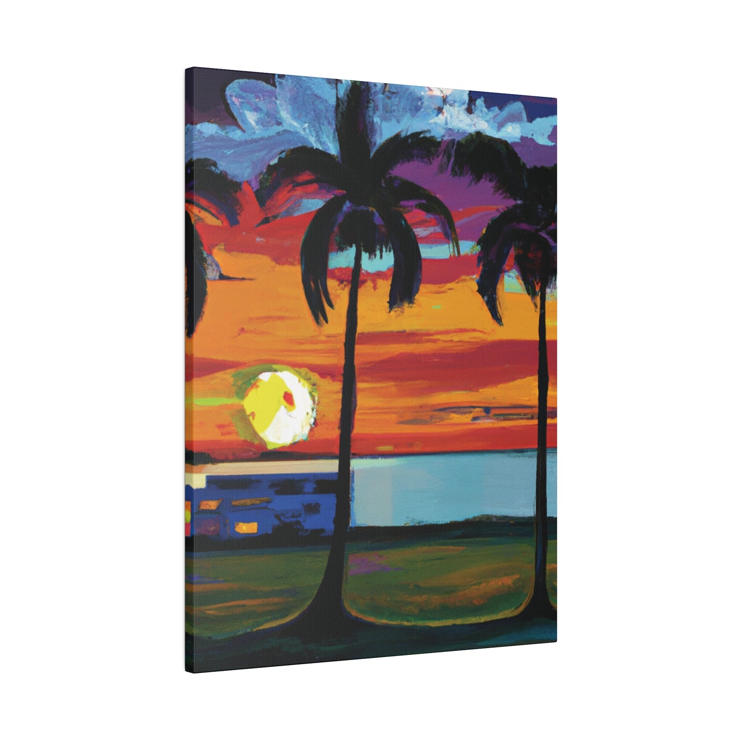 1676M - Miami Beach Sunset Painting Print | Miami | Beach | Sunset | Poster | Home Decor | Wall Art | Canvas