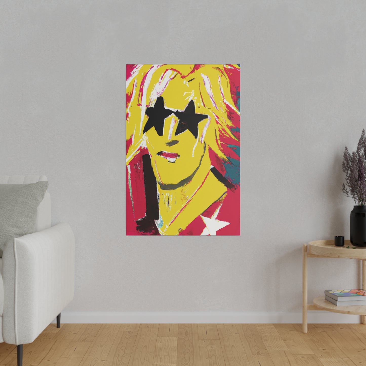 5263T - Rockstar Painting Print | Face | Abstract | Poster | Home Decor | Wall Art | Music Art | Canvas