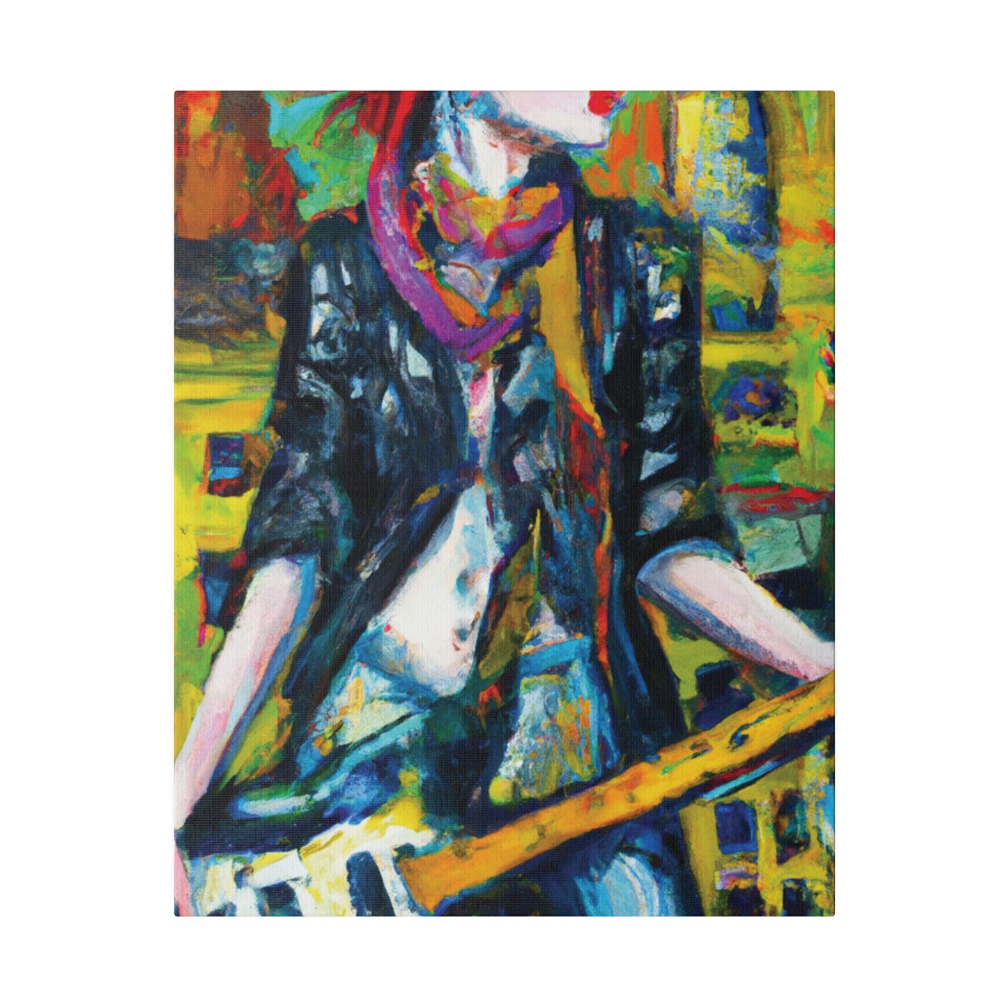 3589A - Rockstar Oil Painting Style Print | Poster | Home Decor | Wall Art | Music Art | Canvas