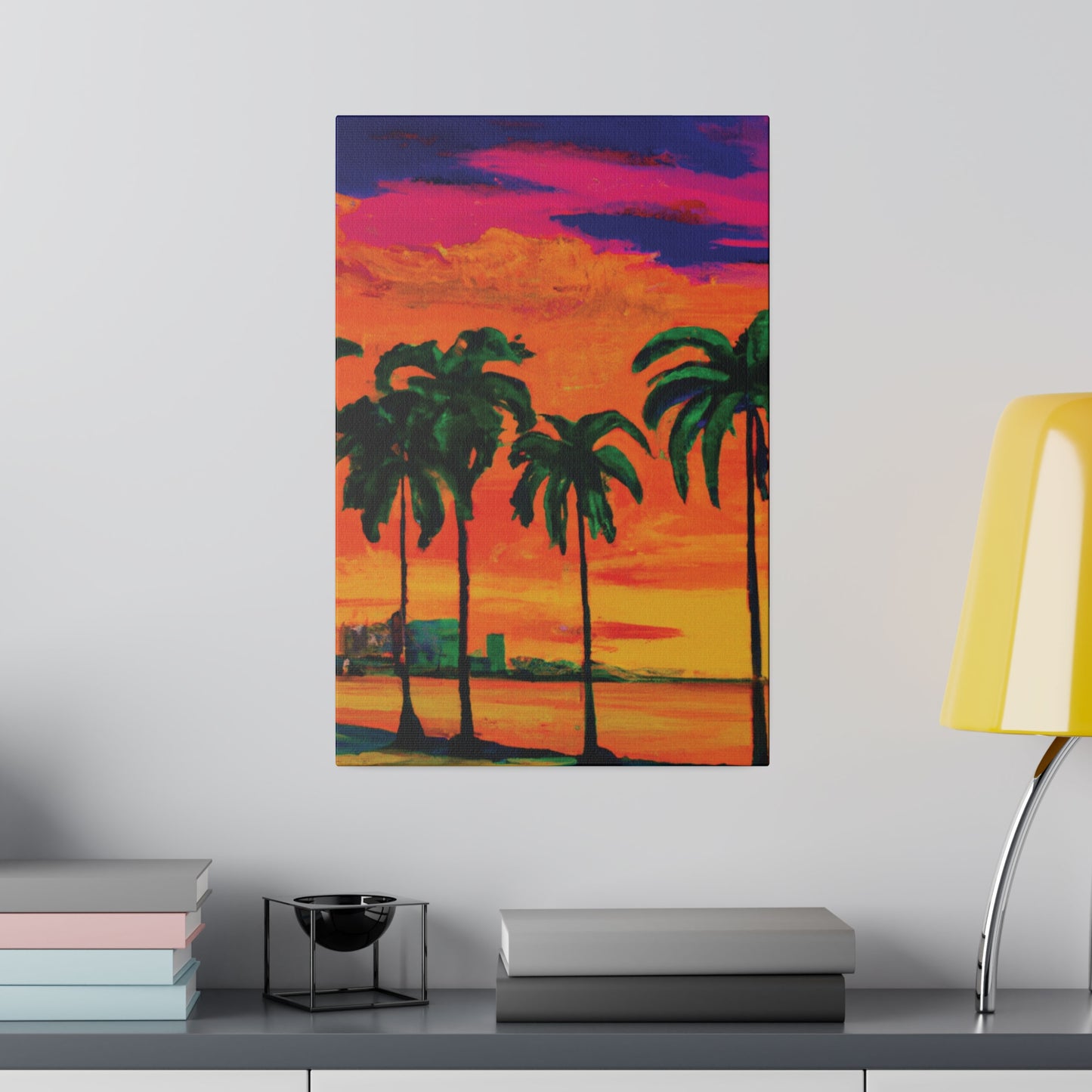 7389Y - Miami Beach Sunset Painting Print | Miami | Beach | Sunset | Poster | Home Decor | Wall Art | Canvas