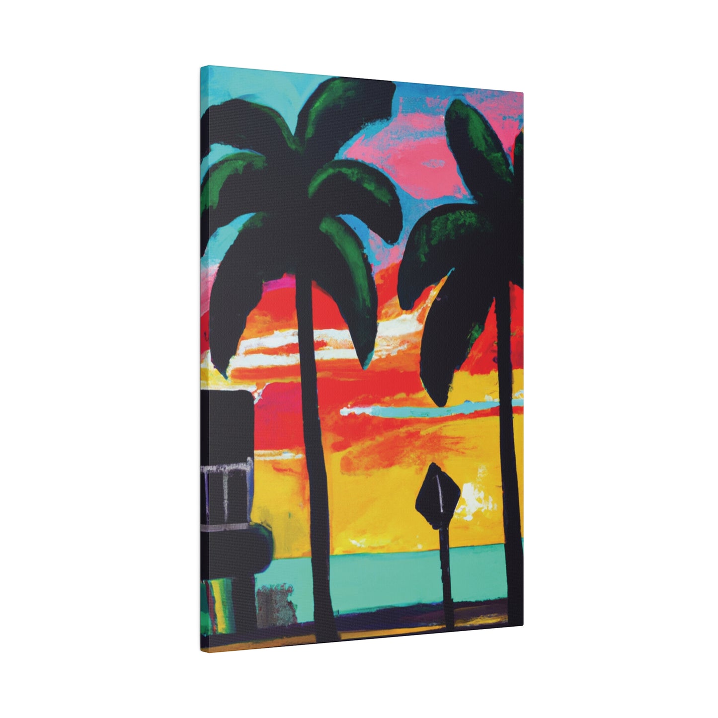 9346Y - Miami Beach Sunset Painting Print | Miami | Beach | Sunset | Poster | Home Decor | Wall Art | Canvas