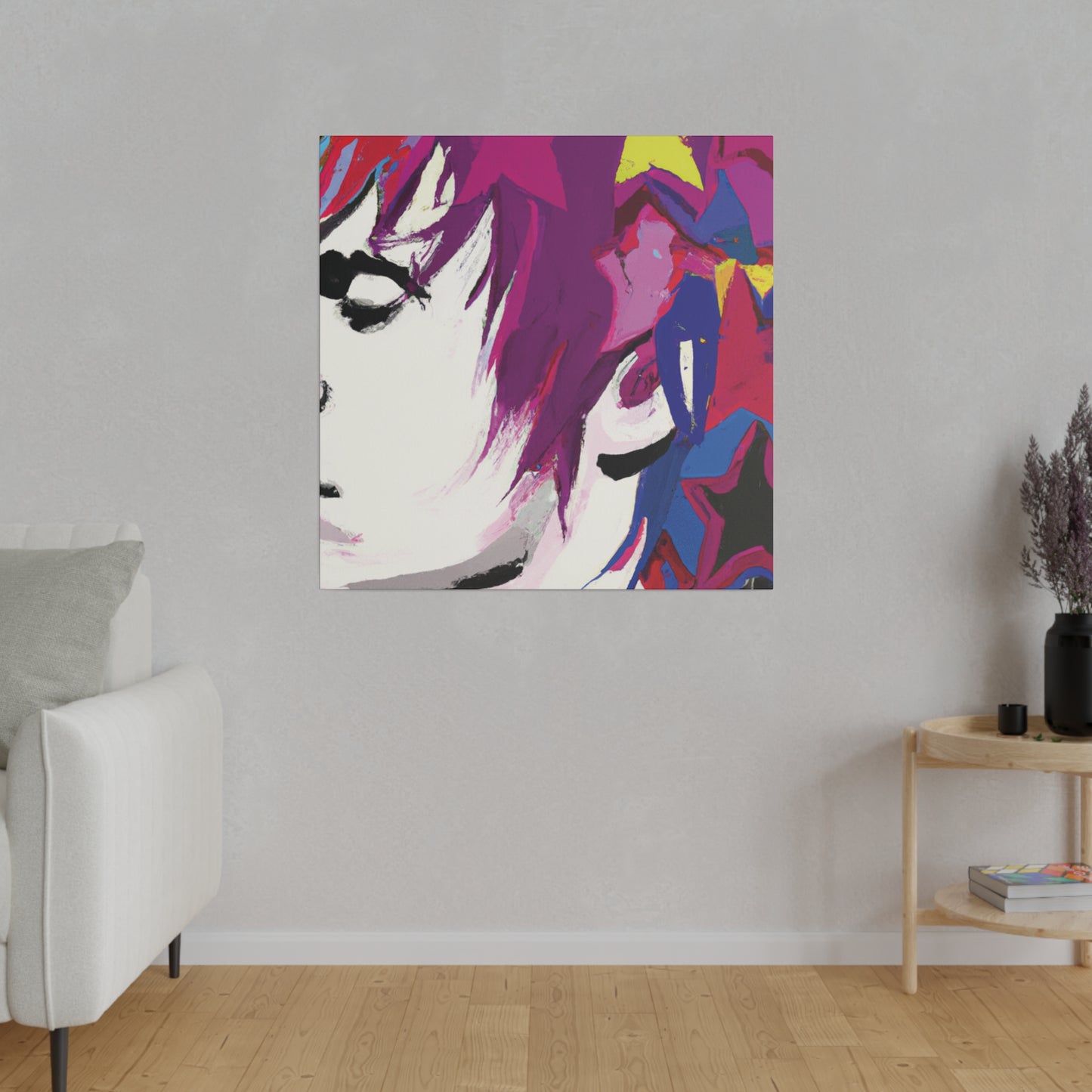 7369B - Rockstar Painting Print | Face | Abstract | Poster | Home Decor | Wall Art | Music Art | Canvas