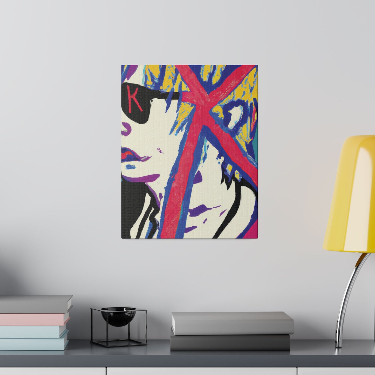 2460Y - Rockstar Painting Print | Face | Abstract | Poster | Home Decor | Wall Art | Music Art | Canvas