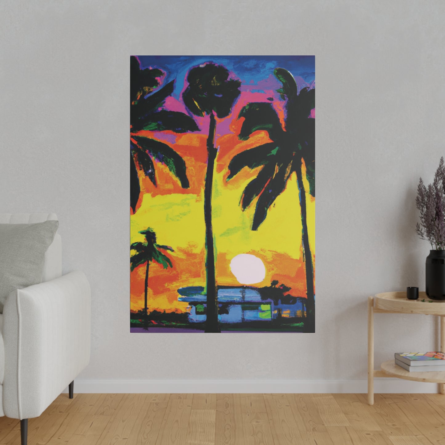 5285D - Miami Beach Sunset Painting Print | Miami | Beach | Sunset | Poster | Home Decor | Wall Art | Canvas