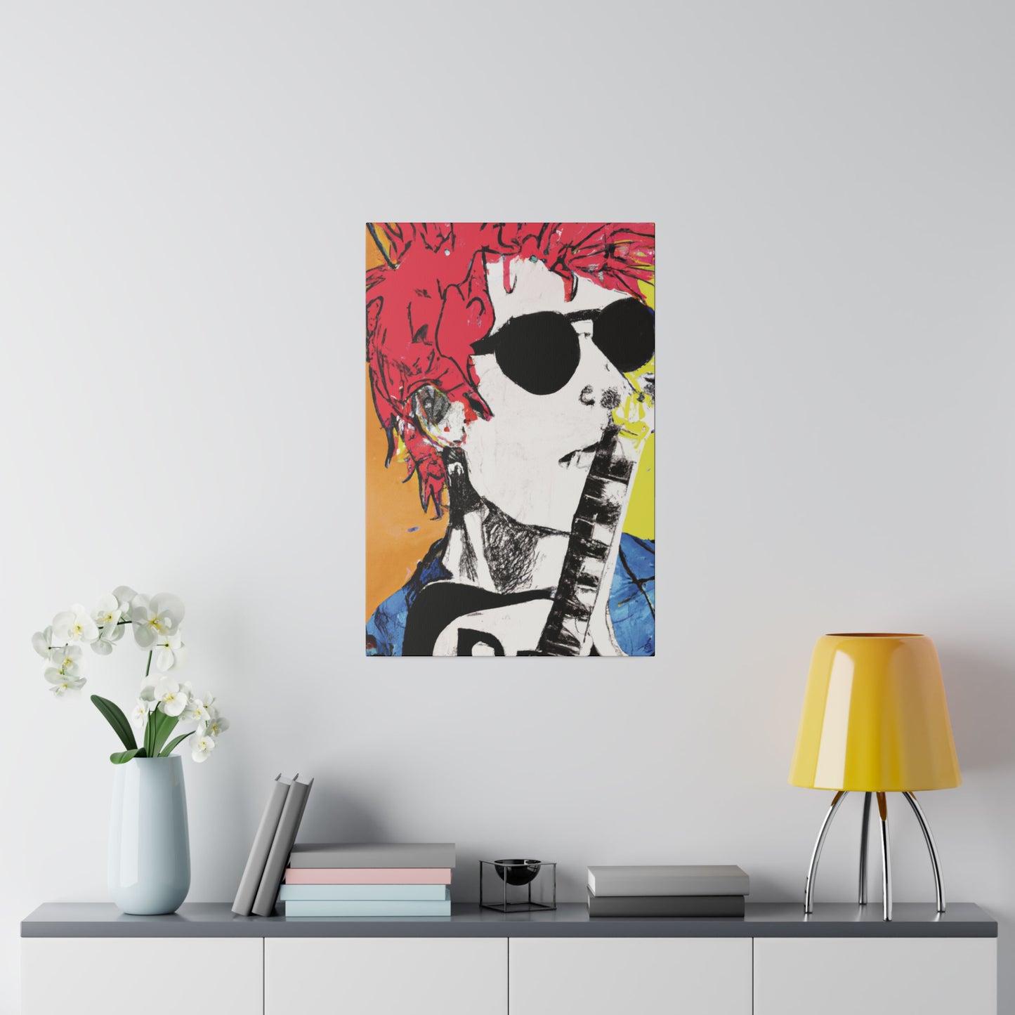 8995T - Rockstar Painting Print | Face | Abstract | Poster | Home Decor | Wall Art | Music Art | Canvas