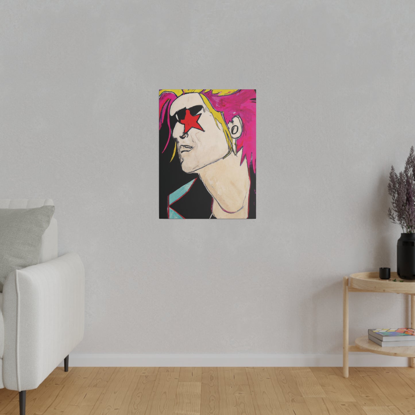 1845V - Rockstar Painting Print | Face | Abstract | Poster | Home Decor | Wall Art | Music Art | Canvas