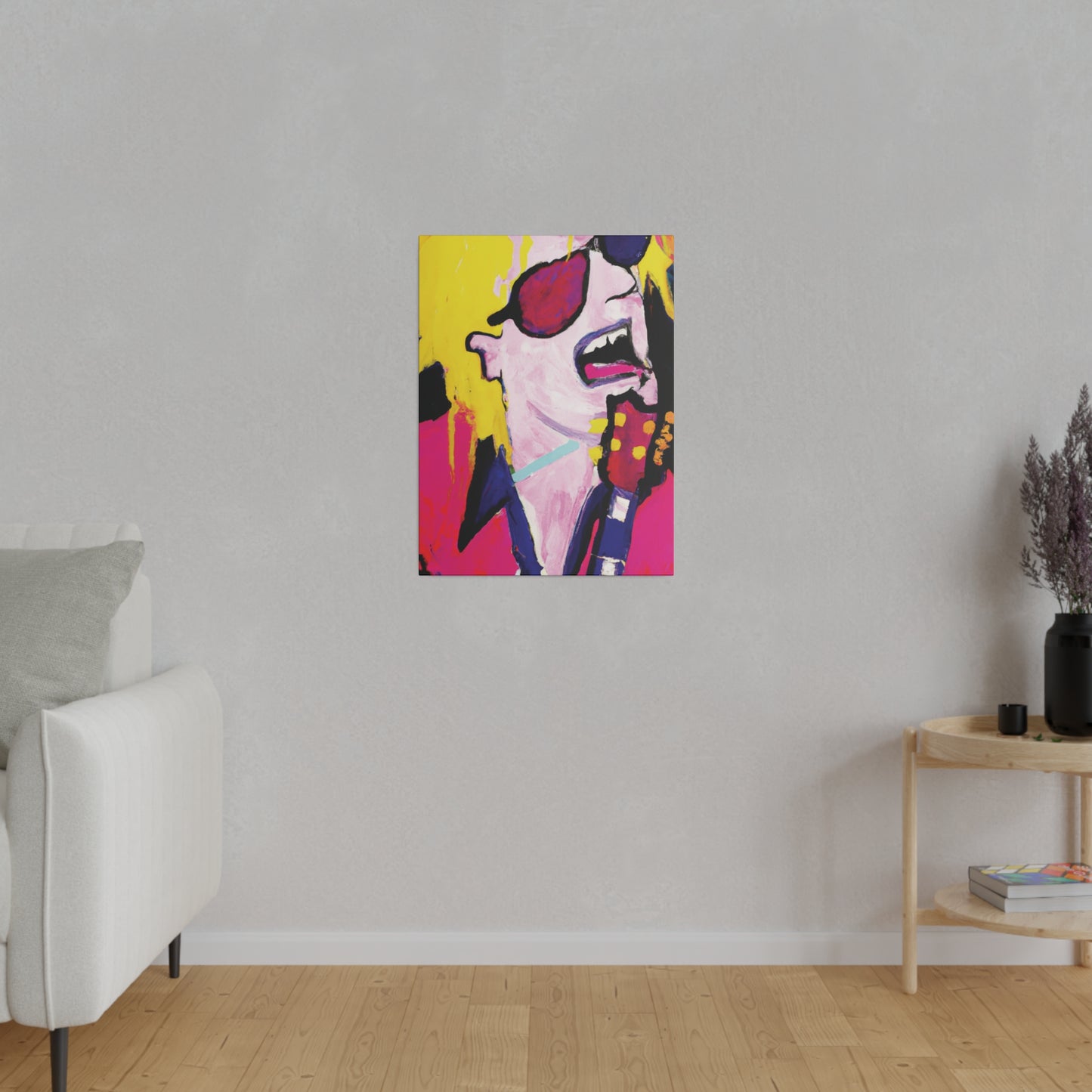 5843S - Rockstar Painting Print | Face | Abstract | Poster | Home Decor | Wall Art | Music Art | Canvas