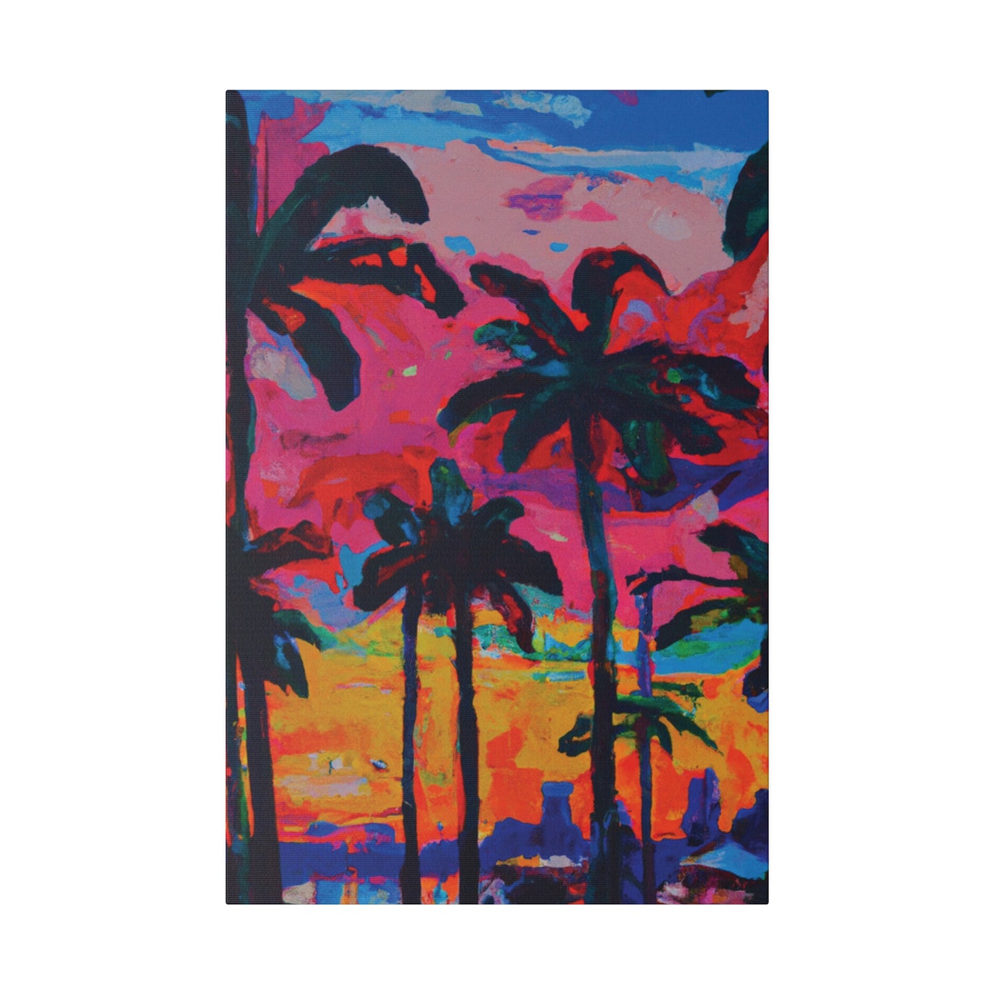 2821A - Miami Beach Sunset Painting Print | Miami | Beach | Sunset | Poster | Home Decor | Wall Art | Canvas