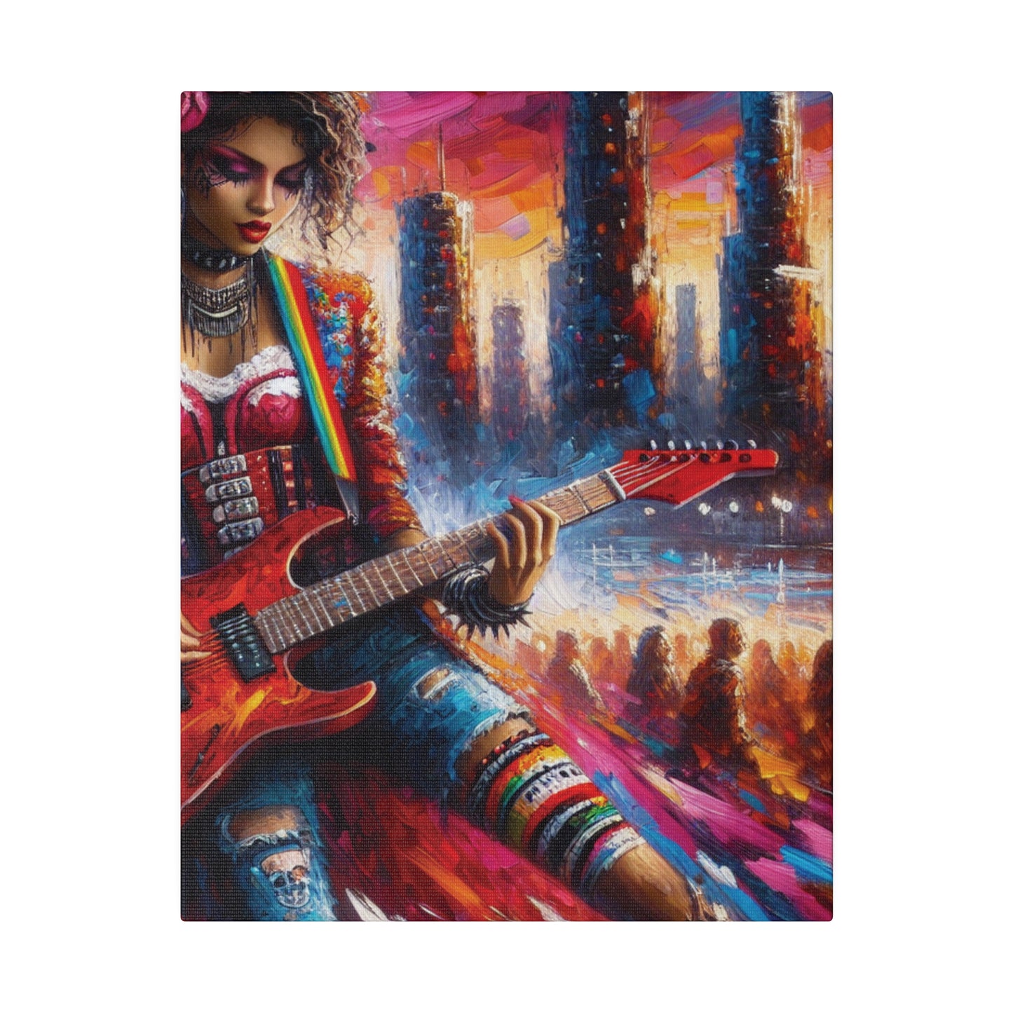 6794Z - Rockstar Oil Painting Style Print | Poster | Home Decor | Wall Art | Music Art | Canvas