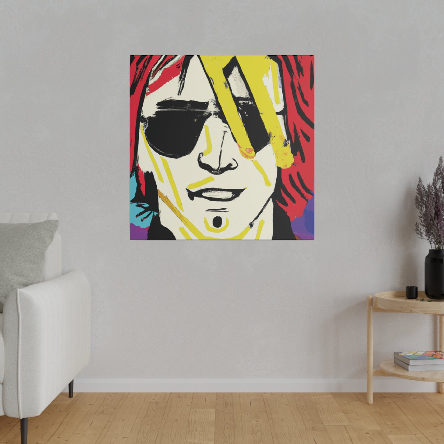 7106Z - Rockstar Painting Print | Face | Abstract | Poster | Home Decor | Wall Art | Music Art | Canvas