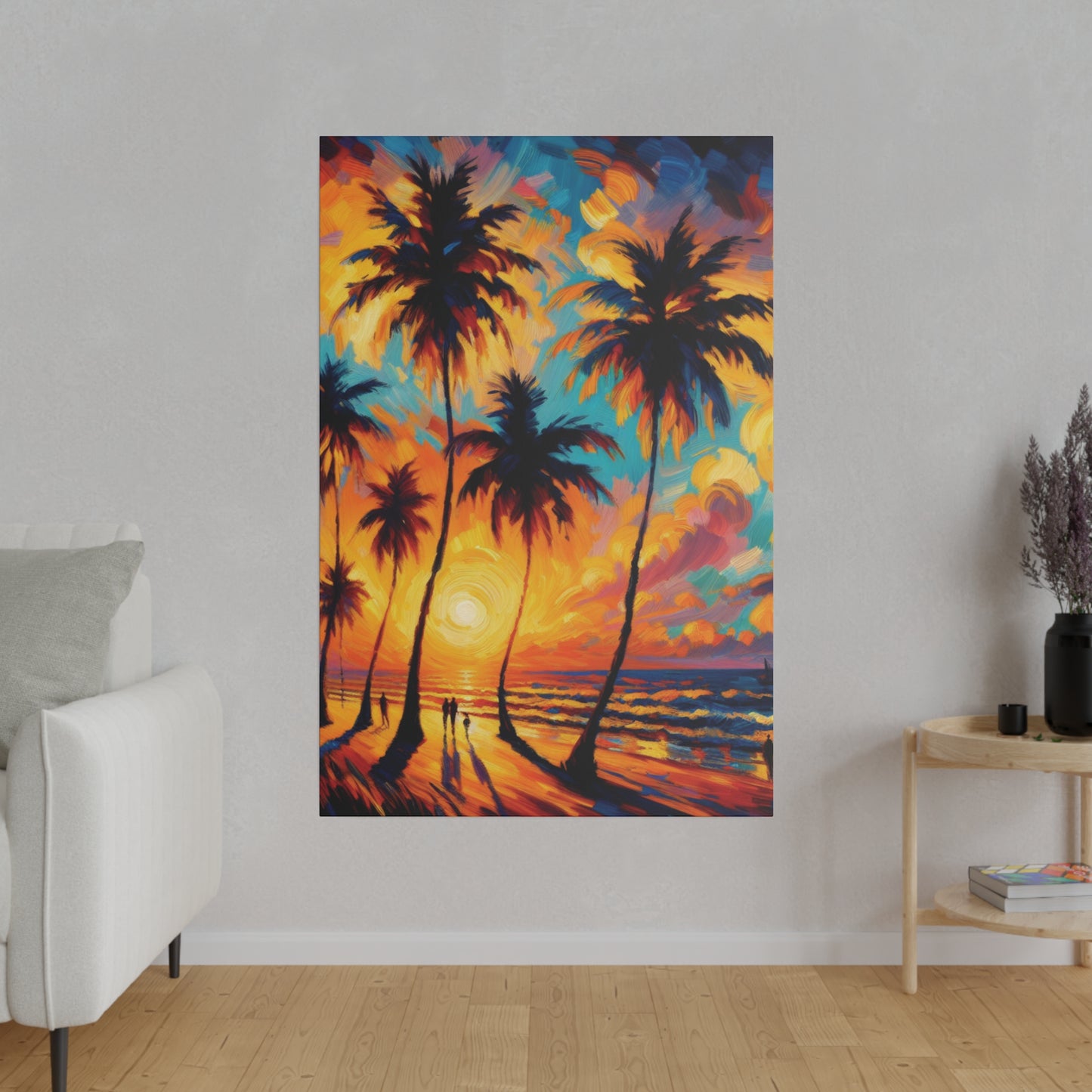 6374J - miami beach art, sunset background, ocean art work, beach art work, sunset designs, miami beach painting, miami beach print