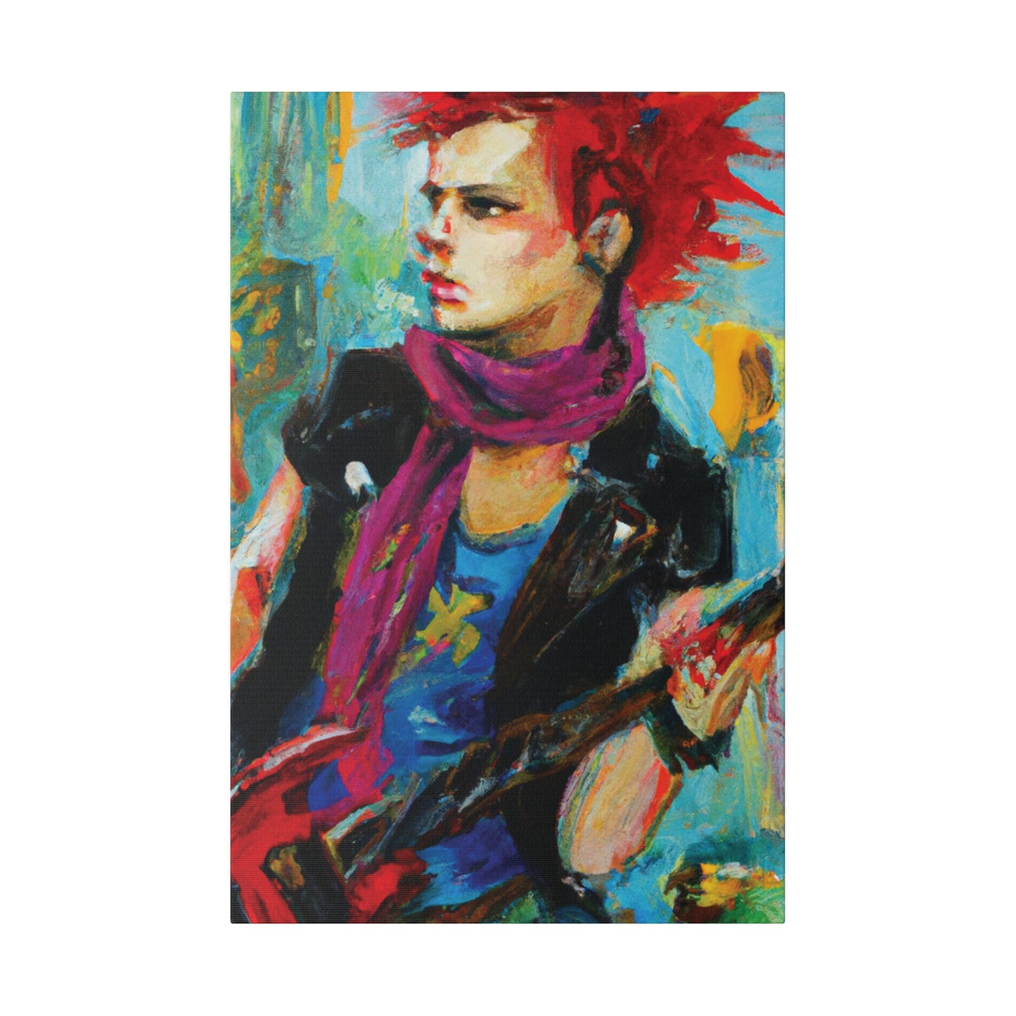 4638X - Rockstar Oil Painting Style Print | Poster | Home Decor | Wall Art | Music Art | Canvas