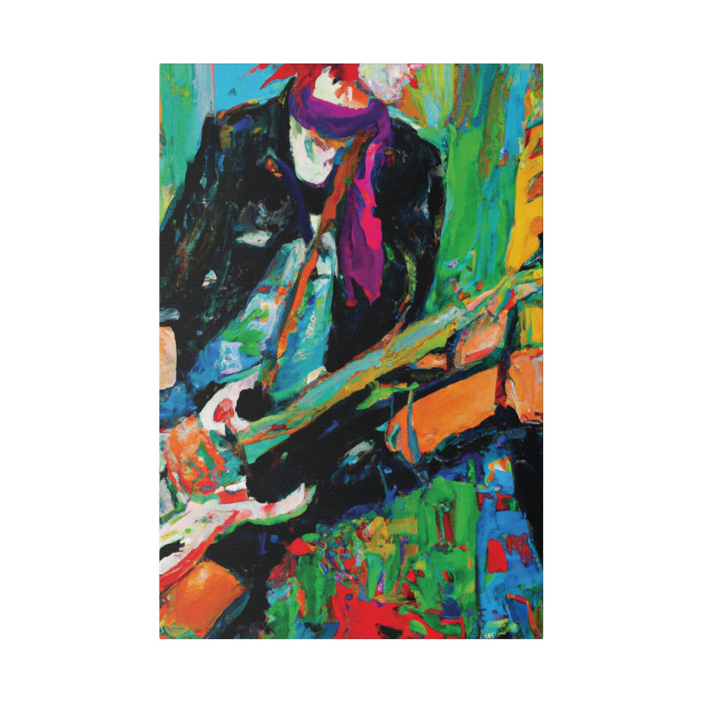 6595X - Rockstar Oil Painting Style Print | Poster | Home Decor | Wall Art | Music Art | Canvas