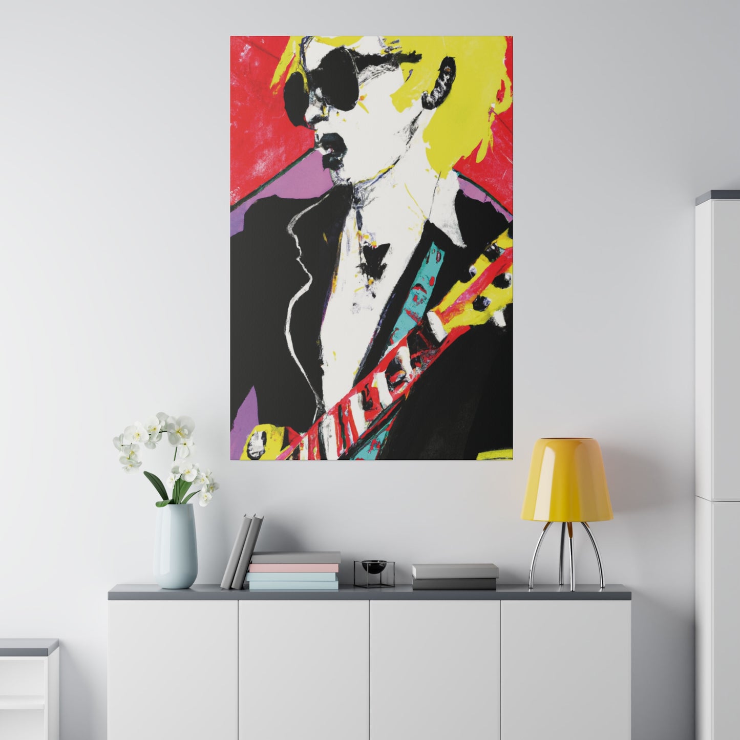 3073T - Rockstar Painting Print | Face | Abstract | Poster | Home Decor | Wall Art | Music Art | Canvas