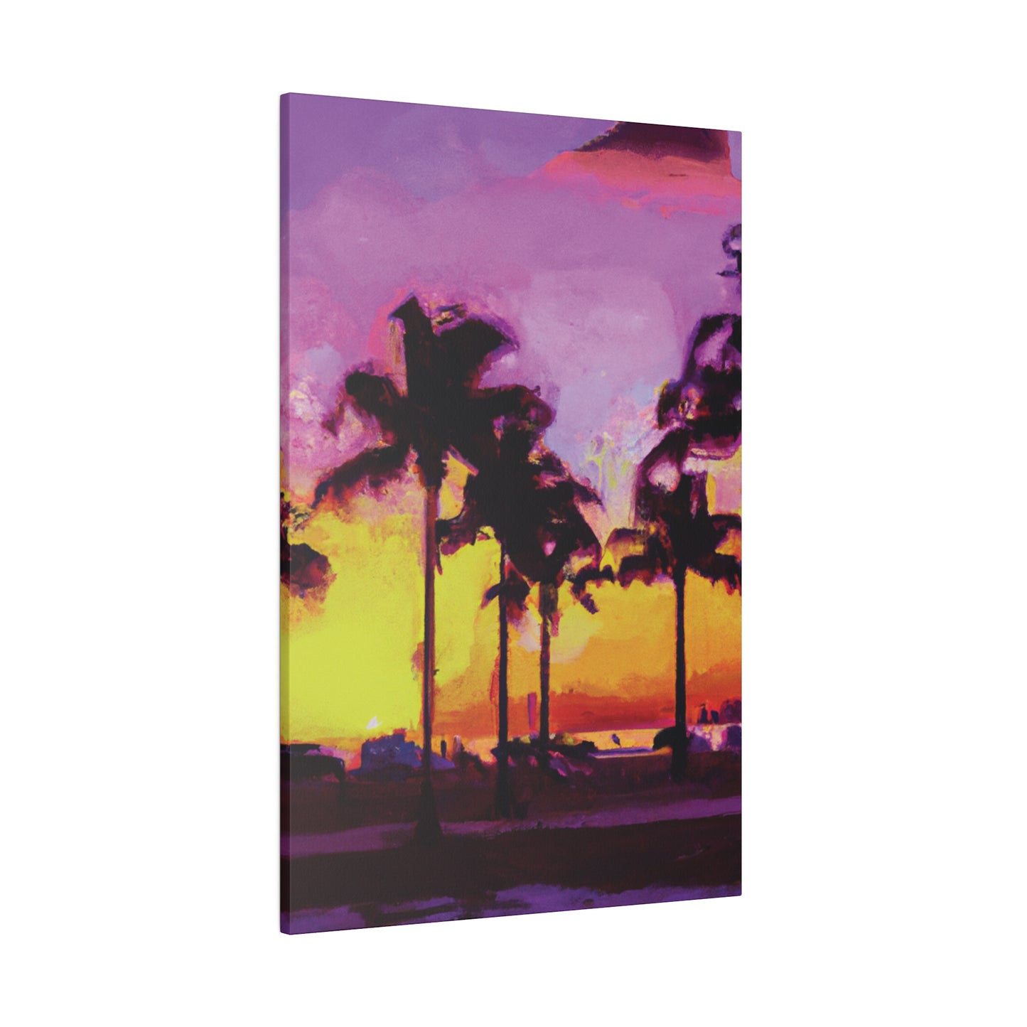 3958L - Miami Beach Sunset Painting Print | Miami | Beach | Sunset | Poster | Home Decor | Wall Art | Canvas