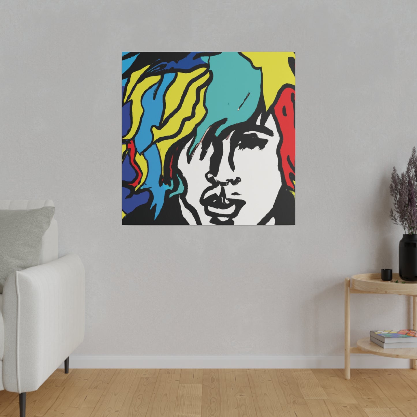 7456M - Rockstar Painting Print | Face | Abstract | Poster | Home Decor | Wall Art | Music Art | Canvas