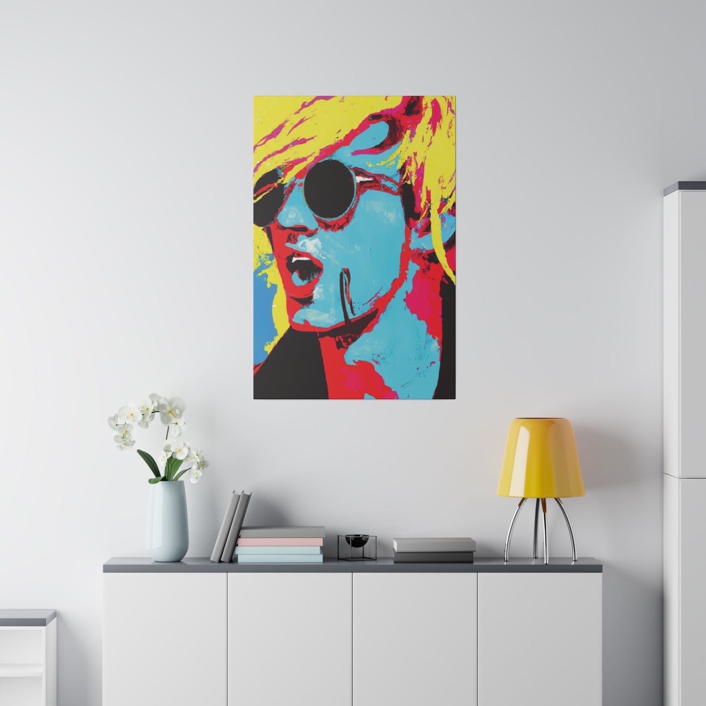 7198K - Rockstar Painting Print | Face | Abstract | Poster | Home Decor | Wall Art | Music Art | Canvas