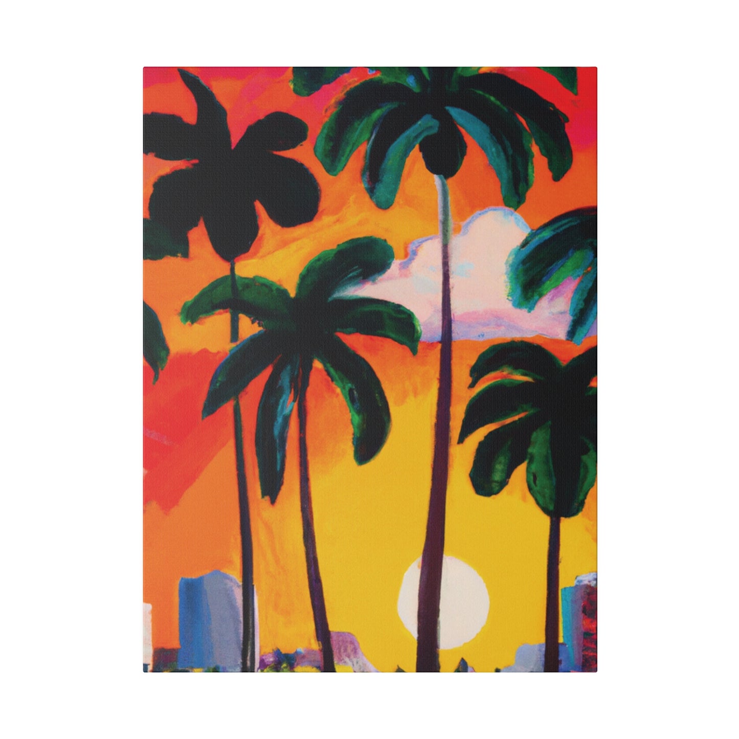 4327O - Miami Beach Sunset Painting Print | Miami | Beach | Sunset | Poster | Home Decor | Wall Art | Canvas