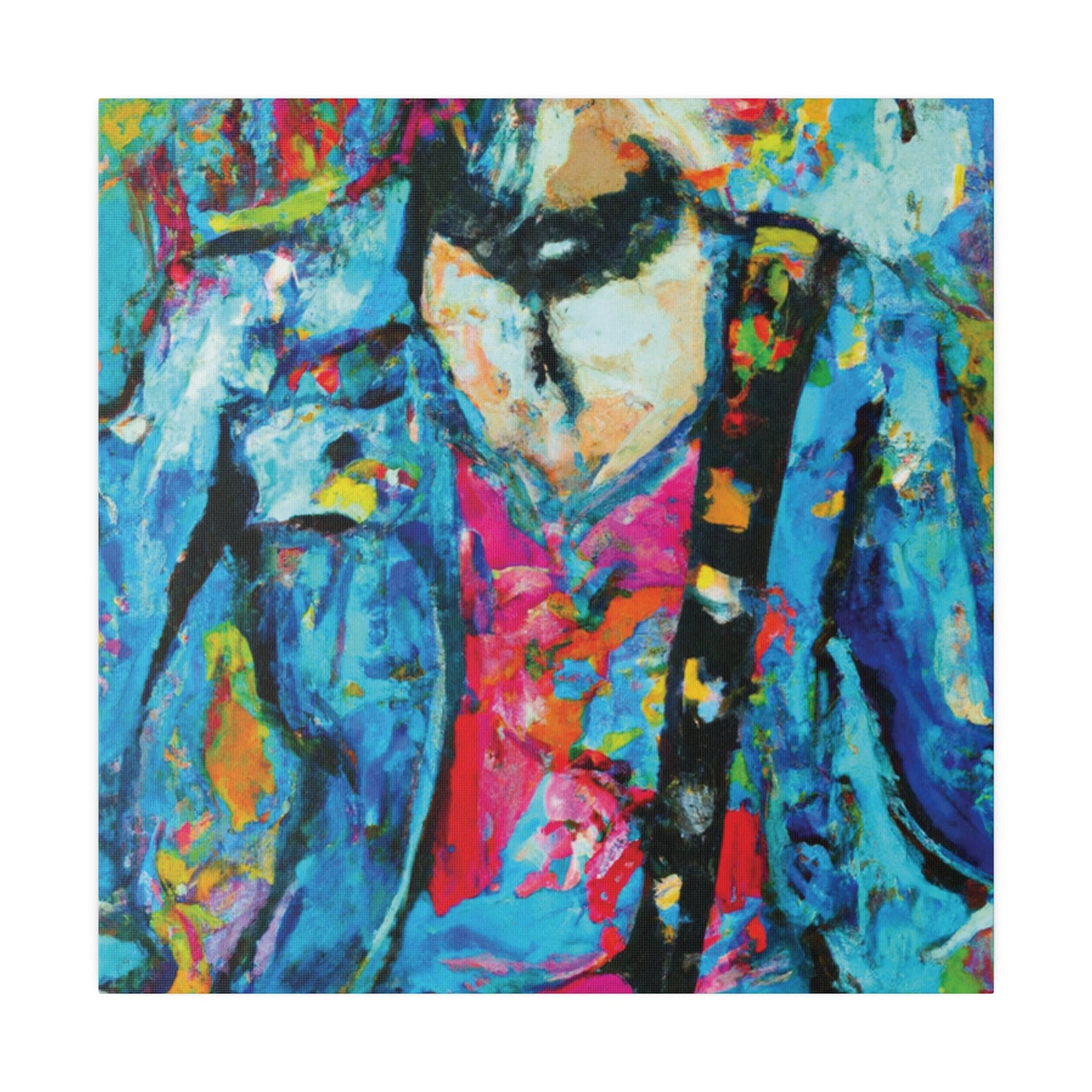 8374W - Rockstar Oil Painting Style Print | Poster | Home Decor | Wall Art | Music Art | Canvas