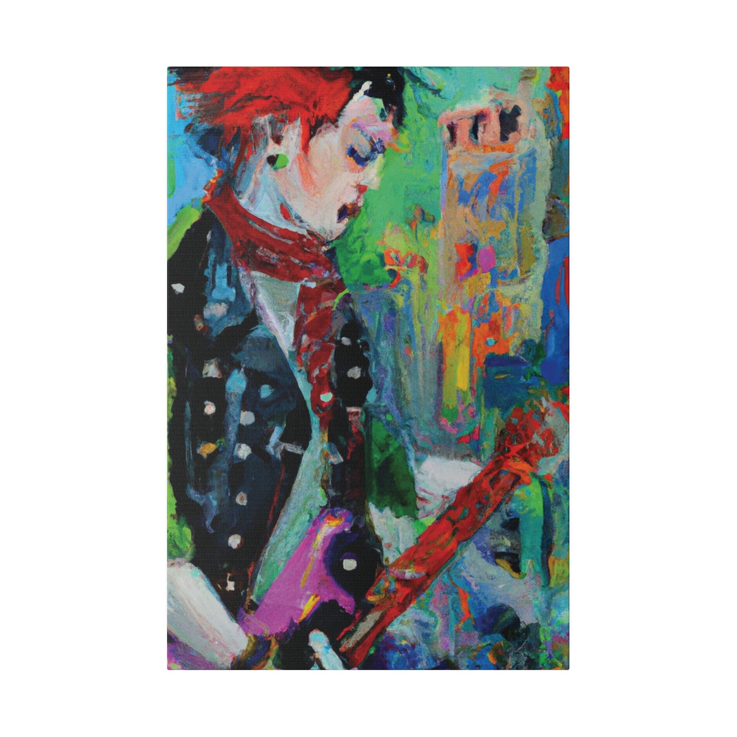 9721W - Rockstar Oil Painting Style Print | Poster | Home Decor | Wall Art | Music Art | Canvas