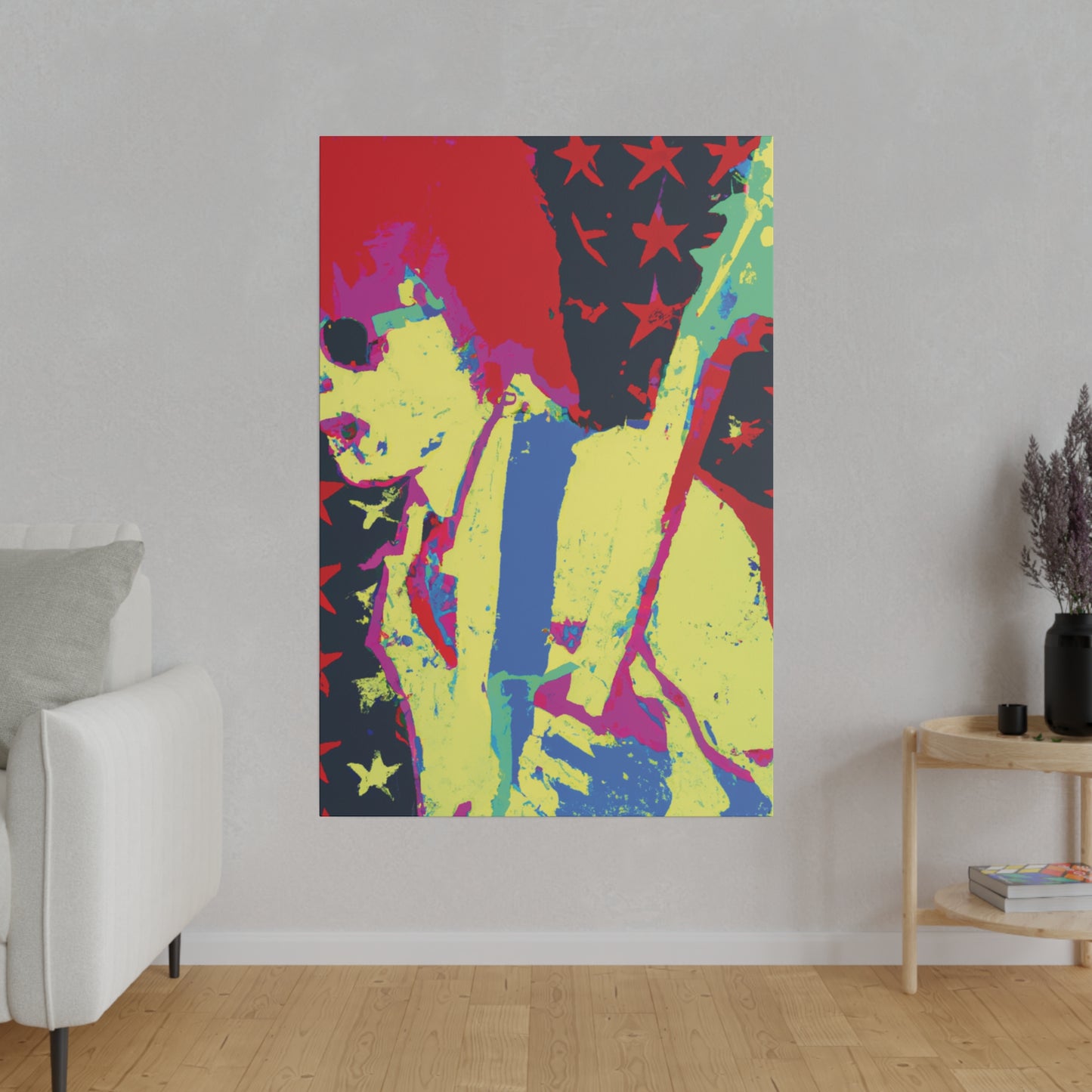 9735F - Rockstar Painting Print | Face | Abstract | Poster | Home Decor | Wall Art | Music Art | Canvas